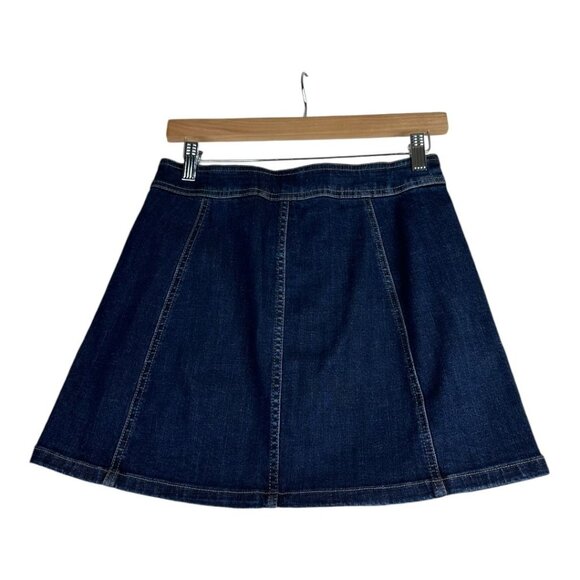 Madewell A-Line Button Down Front Mini Skirt size 2 Blue Style# J9625 - Picture 6 of 8